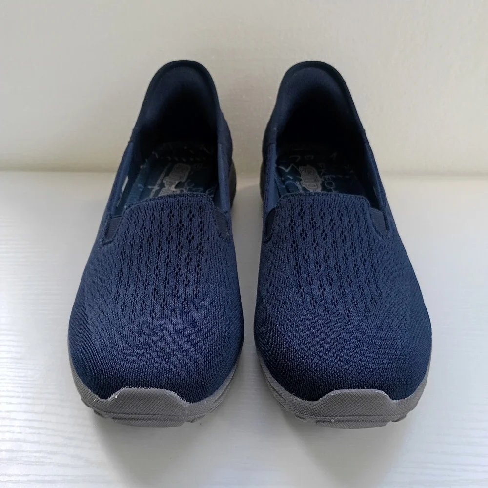 Skechers Reggae Fest 2.0 Guiding Slip On Women Shoes Navy Mesh Light Size 8.5